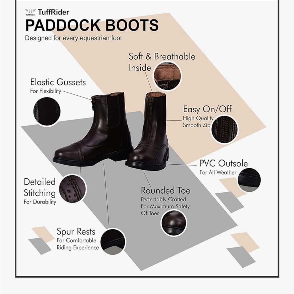 TuffRider Children's Starter Front Zip Paddock Boots - Picture 11 of 12